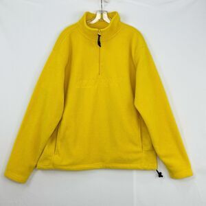 Old Navy vintage y2K Yellow Fleece 1/4 Zip Pullover Sweater Size L